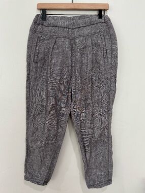 Anthropologie Hei Hei 100% Linen Cropped Gray‎ Pull On Pants Size XS Lagenlook